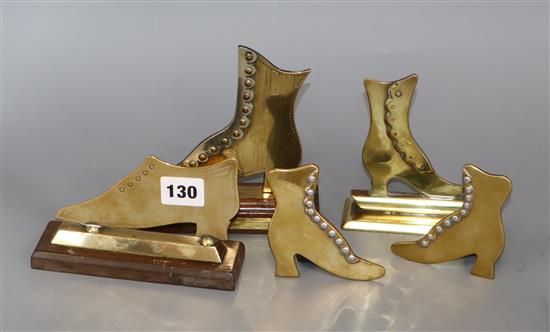 Five trench art shoes